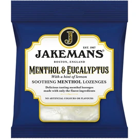 Jakemans Jakemans Menthol & Eucalyptus 73g - Pack of 12 - Soothing Menthol Lozenges - Suitable for Vegetarians, Clear