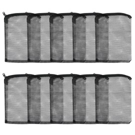 AQUANEAT 10pcs Aquarium Filter Media Bags, Fish Tank Coarse Mesh Bags with Plastic Zipper for Activated Carbon(5.5" x 8")