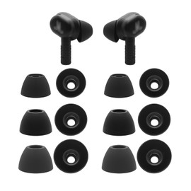 Klowcok Replacement Silicone Ear Tips for Marshall Motif II A.N.C, Motif ANC, Not for Minor IV/Minor III Earbuds, 6 Pairs (S/M/L) Black