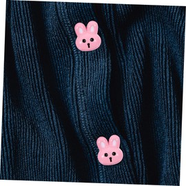 STOBOK 10pcs Rabbit Shaped Buttons for Children's Coats DIY Craft Decorations Sewing Resin Buttons Shirt Pink