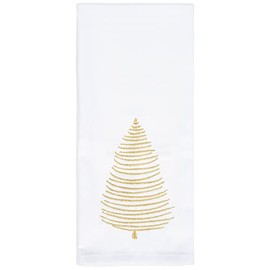 Mary Square Golden Brushed Tree 18 x 26 All Cotton Dish Tea Hand Towel