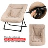 Mordchil HF Folding Saucer Chair with Ottoman, Foldable Comfy Faux-Fur