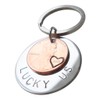 Steel Disc Keychain Layered With 2015 Penny With Engraved Heart