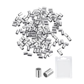 uxcell 150Pcs Crimp Tube Beads, 2x2mm Brass Tube Crimp End Spacer Beads Tiny Stoppers for Bracelet Jewelry Making DIY, Silver Tone