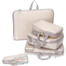 Euqvunn Compression Packing Cubes, XL Large Packing Cubes for Suitcase, Waterproof Suitcase Clothes Organiser Bag, Travel Packing Bag for Backpack, Luggage Cubes for Packing, 4-piece Set XL, L, M, S