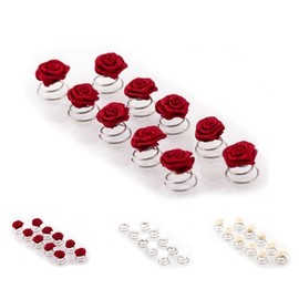 10 x Rosen Curlies - Brauthaarschmuck - Curlie - Haarschmuck | Bordeaux Rot