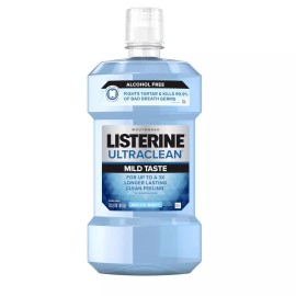 Listerine Ultraclean Zero Alcohol Tartar Control Mouthwash, Mint Taste, 1 L