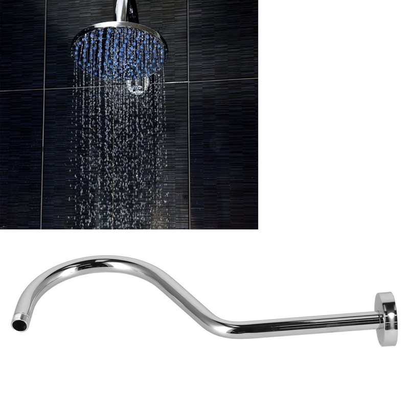 17in Shower Pipe Extension Brushed Stainless Steel S Shaped NPT