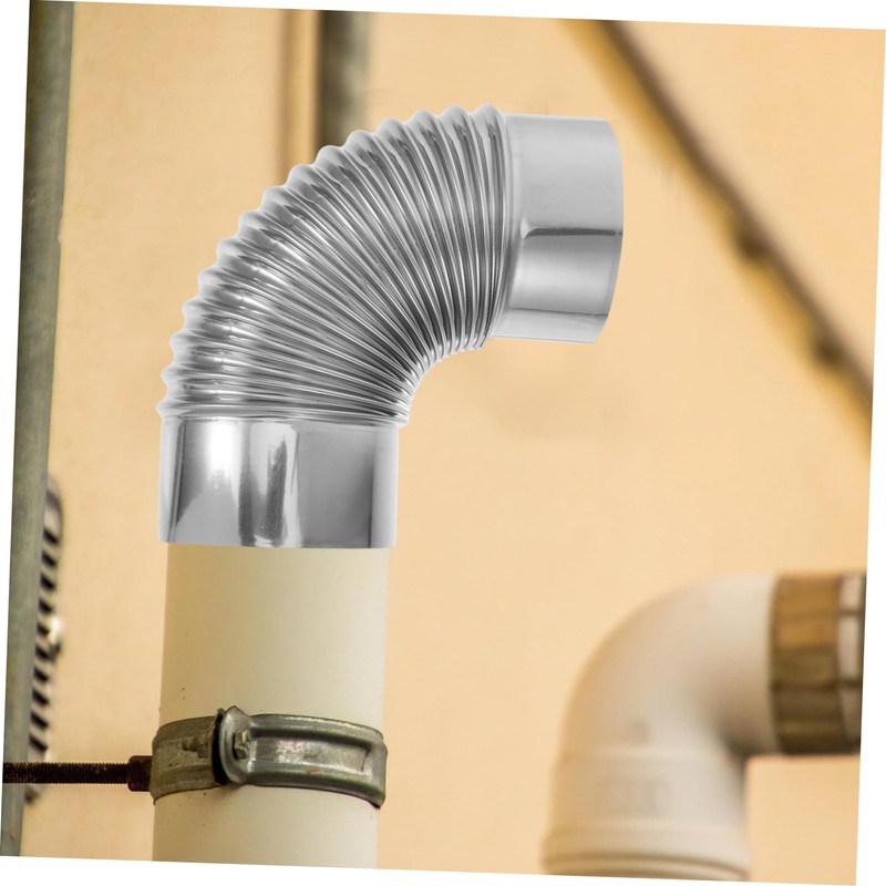 Tofficu 2pcs Stainless Steel Flue Elbow Pipe Chimney Tube for