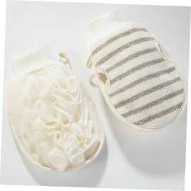 TOVINANNA 2pcs Bath Towel Body Exfoliator Gloves Shower Brush Mitts for Skin Removal