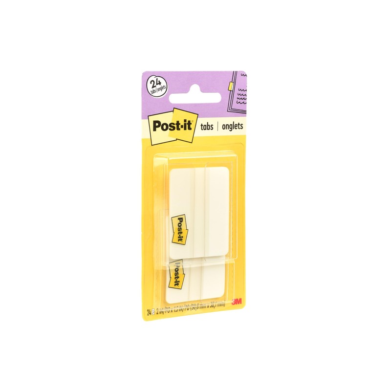 Post-it Tabs, 2 in Solid, White, 12 Tabs/On-The-Go Dispenser, 2