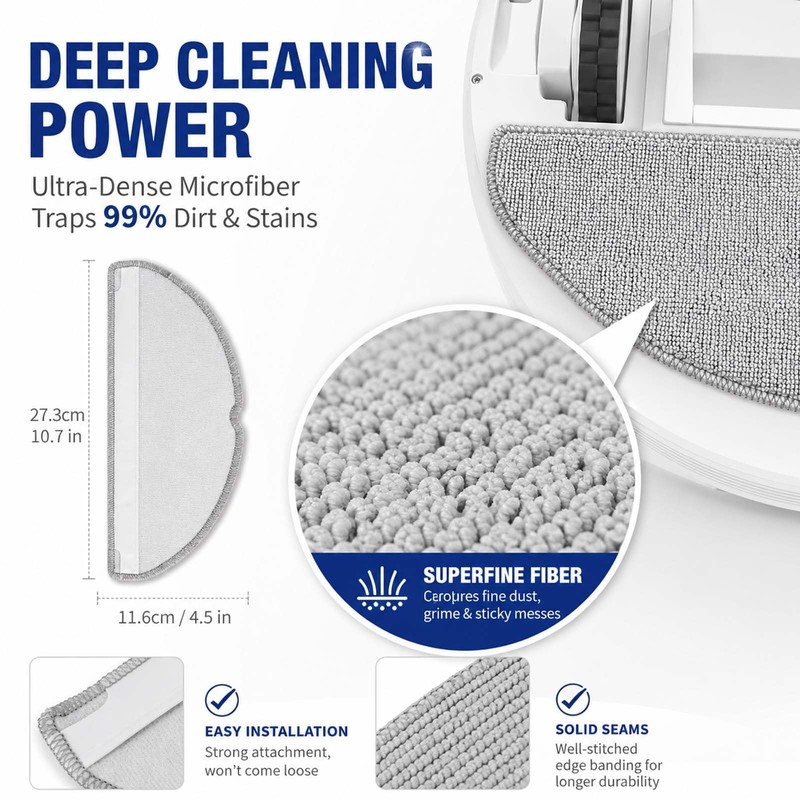 LOVECO 6 Pcs Mop Pads for Roborock Q7 M5 M5+