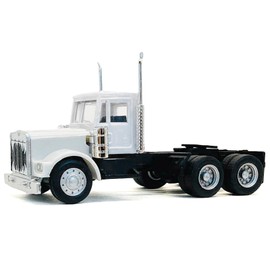 DCD Kenworth W900 1/87 (HO) Plastic Model Car Short Day Cab in White by Promotex-Other Toy Vehicles