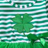 St Patricks Day Outfits Toddler Baby Girls Clover Dress Striped