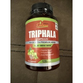 Organic Cadane Triphala - 120 Caps - For Digestive & Immune Support - EX 12/27