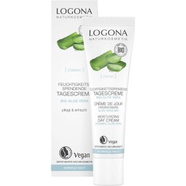 Organic Day Cream by Logona Naturkosmetik for Intensive Moisture with Organic Aloe Vera, Natural Face Cream for Dry Skin, Vegan Care, 30 ml
