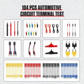 BELEY 104PCS Automotive Test Lead Kit Electrical Breakout Multimeter Test Leads Kit with Multimeter Leads, Alligator Clips, Pin Probes, Banana Plugs