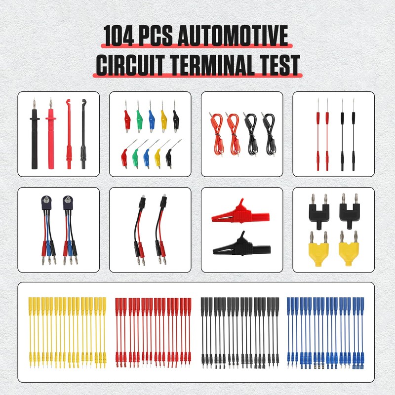 BELEY 104PCS Automotive Test Lead Kit Electrical Breakout Multimeter Test