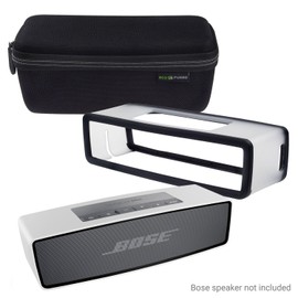 Eco-Fused Bose Soundlink Mini 1 and 2用ケース 保護および携帯向けデザイン スピーカー用内部バブルパッドおよび電源アダプター格納用メッシュポケットドック付き Case + TPU Cover for Bose Soundlink Mini 1 and 2 D0038-CTB-BLA