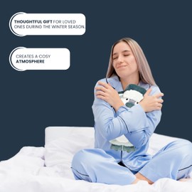 Olivia Rocco Novelty Animal Hot Water Bottle, Fluffy Hot Water Bottles with Cover for Kids Or Adults, 1L Natural Rubber Hot Water Bag for Long Lasting Heat (Penguin Trapper)