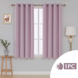 Deconovo Thermal Insulated Blackout Curtain Fabric Ring Top Eyelet Curtain for Bedroom Windows 52"x 54" Baby Pink 1 PANEL