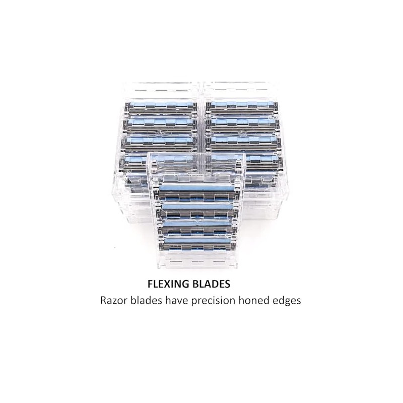 Taconic Shave, 40 Triple Razor Blade Cartridges – Compatible with