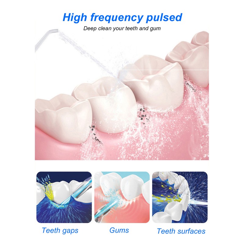 Electric Oral Irrigator 3 Modes 4 Nozzles 360 Degree Rotating