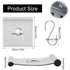 KARELLS Pack of 6 Piping Hooks for Piping Rail, Piping Eyelet for Piping Rail 5/6 mm - 7/8 mm, Piping Eyelets Hooks, Piping Rail, RV Awning Hooks, Tubular Strip Hooks, for Awning Caravans