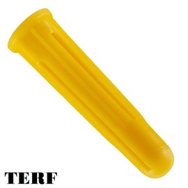 TERF® Premium Quality Yellow Wall Plugs - 5mm x 25mm Heavy Duty Rawl Plugs - Ideal for Stone, Brick or Concrete - Pack of 100