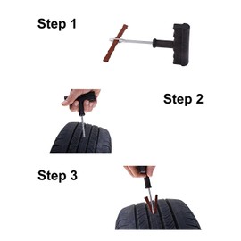 Black Tire Repair Kit 8-Piece T-Handle Tire Plug Kit