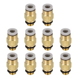 MECCANIXITY 10 Pcs Pneumatic Fitting, KJH04-M6 Push to Connect Pneumatic Tube Fittings, Pneumatic Connectors for 3D Printers, 2x4mm Tube, Blue