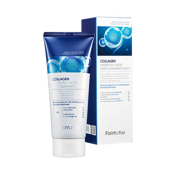 Farmstay Collagen Water Full Moist Deep Cleansing Foam 180ml /