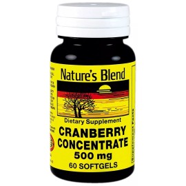 Nature's Blend Cranberry Concentrate 500mg Supplement Immune Health Softgel 60ct