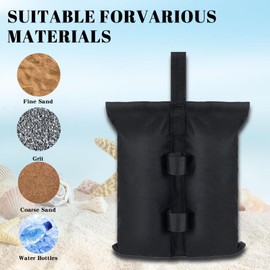 4 Gazebo Sand Weights Bags,Gazebo Weights,800d Sand Bags without Sand,Stitched Sand Weight Bags SandBags Weights for Pop up Canopy Tent, Patio Umbrella Gazebo,Outdoor Sun Shelter Umbrella - Black