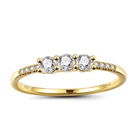 Round Cut Moissanite Wedding Band for Women, Brilliant D Color VVS1 Clarity Classic Lab Created Diamond Solitaire Ring 18K White Yellow Rose Gold Vermeil 4 Claw Knife Edge Moissanite Rings (8.5, 18K Yellow Gold Plated with GRA)