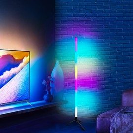 VTYXCTIGJ Corner Floor Lamp, Modern Mood Lighting Corner Lamp with Remote Control, RGB LED Corner Lamp Changing Ambience Light, Creative DIY RGB Color Changing Standing for Living Room Gaming Room