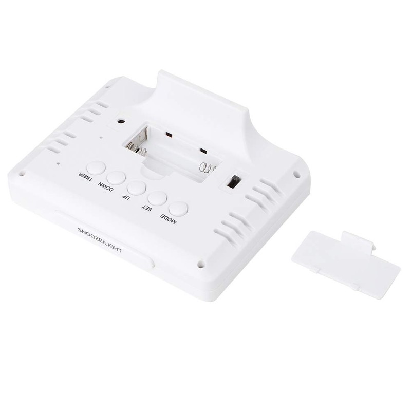 Natudeco Digital Alarm Clock Colorful Large Screen LCD Electronic Desk