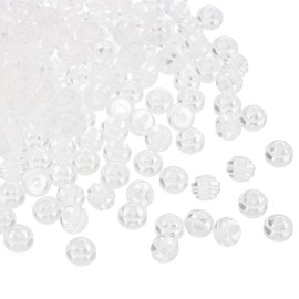 PATIKIL 8mm Round Strip Bead, White and White Acrylic Rainbow Beads Colorful Jewelry DIY Making Beads Supplies for Bracelets Necklaces, 100 Pcs