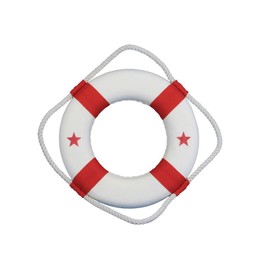 Hampton Nautical Decorative Life Ring Lifering, 10", Red