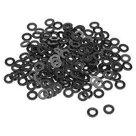 sourcing map Pack of 200 Nylon Flat Washers M6 for 6 mm ID Screw Bolts 12 mm AD 1.5 mm Thick Spacer Sleeves Sealing Rings Washers for Tap Pipe Water Hose Black