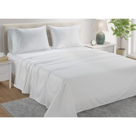 CHATEAU HOME COLLECTION 100% Egyptian Cotton Sheets Queen Size Bed Set, Deep Pocket Queen Sheet set, 800 Thread Count Cotton Bed Sheets, Naturally Cool Soft Breathable No Pill Elasticated Luxury White Bedding For All Seasons