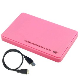 HDD External Enclosure Hard Disk Drive Box Case, 2.5 inch SATA SDD Adapter USB3.0 Hard Disk Box Enclosure 5Gbps SATA HDD SSD Mobile External Case for Notebook Desktop PC (Red)