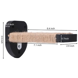 COOLEX 3-in-1 Cat Wall Steps - Climbing Wall Furniture & Shelves with Hemp Rope, Solid Wood Cat Ladder (Standard-Black)