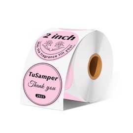 TuSamper - Etiquetas adhesivas térmicas redondas de 50,8 mm x 50,8 mm, etiqueta térmica directa autoadhesiva de círculos, pegatina multiusos para diseño de logotipos, código QR, etiqueta de nombre