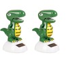 2Pcs Green Solar Powered Dancing Dinosaur,Decoration Gift, Swinging Dancer Toy,