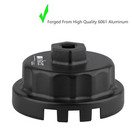 Moker Upgraded for Toyota Oil Filter Wrench, 64mm 14 Flute Aluminum Tool for Easy Oil Filter Removal, Compatible with Toyota, Lexus, and Scion Vehicles Equipped with 2.5L to 5.7L engines