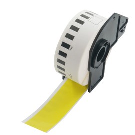 BETCKEY - 1 Roll of DK-22214 Continuous Labels (Paper) Compatible with Brother, 12 mm x 30.48 m, 1 Coloured Label Yellow for Brother QL Label Printers