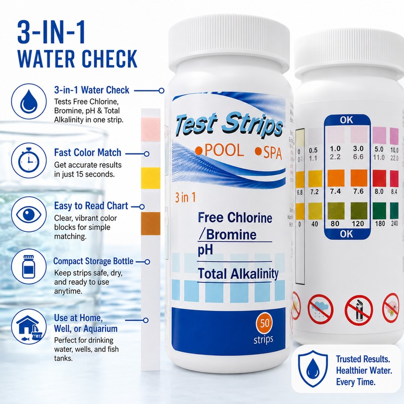 Water Test Strip Kit for Home Water Checks – 100-Count