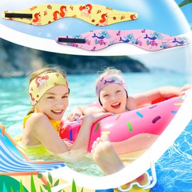 Swimming headband for children and adults, 2 pairs of ear plugs + neoprene headband with Velcro fastener, waterproof and high elasticity for swimming, diving, pool, showering and water sports