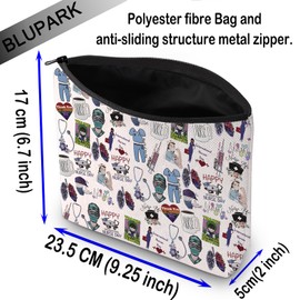 BLUPARK Nurse Appreciation Gift Outfit Of The Day Makeup Bag International Nurse Day Gift Funny Nurse Cosmetic Bag, Outfit Of The Day, Retro